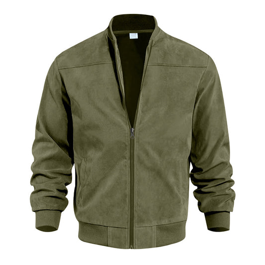 Mens Suede Bomber Jacket