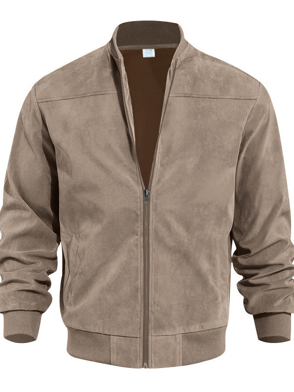 Mens Suede Bomber Jacket