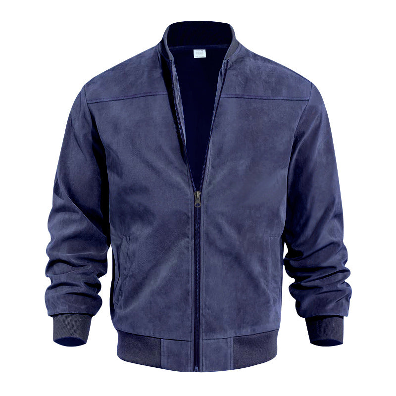 Mens Suede Bomber Jacket