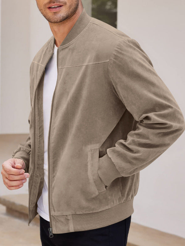 Mens Suede Bomber Jacket