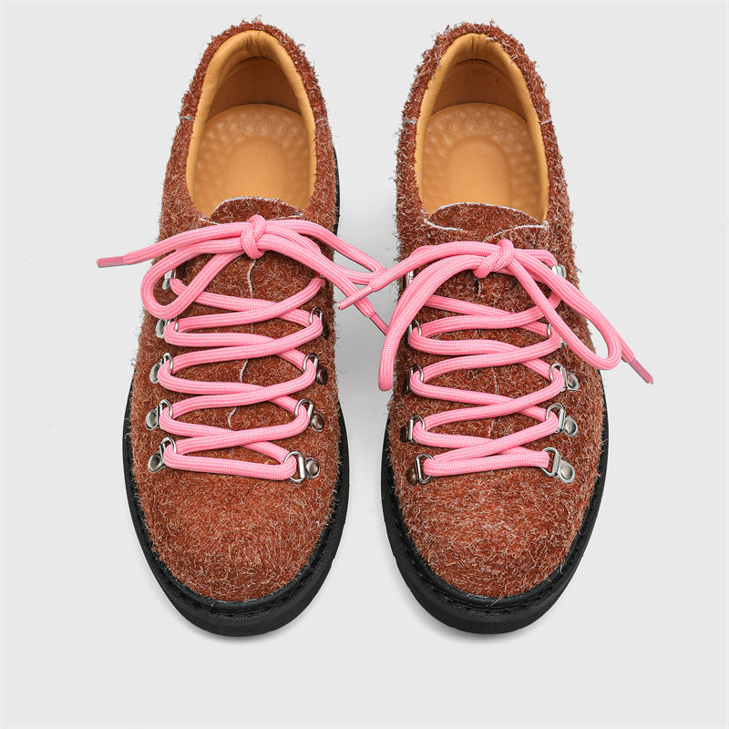 Mens Suede Derby Shoes with Thick Sole