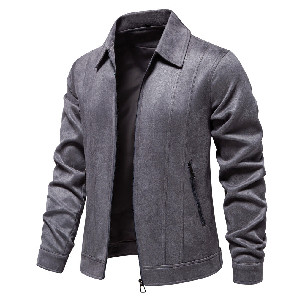 Mens Suede Lapel Jacket