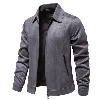 Mens Suede Lapel Jacket