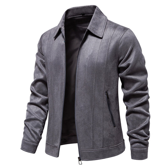 Mens Suede Lapel Jacket