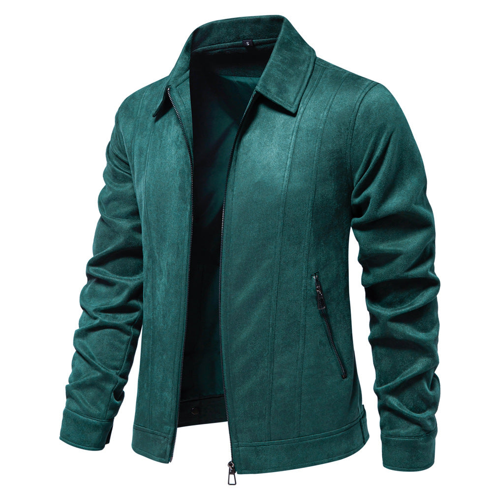 Mens Suede Lapel Jacket