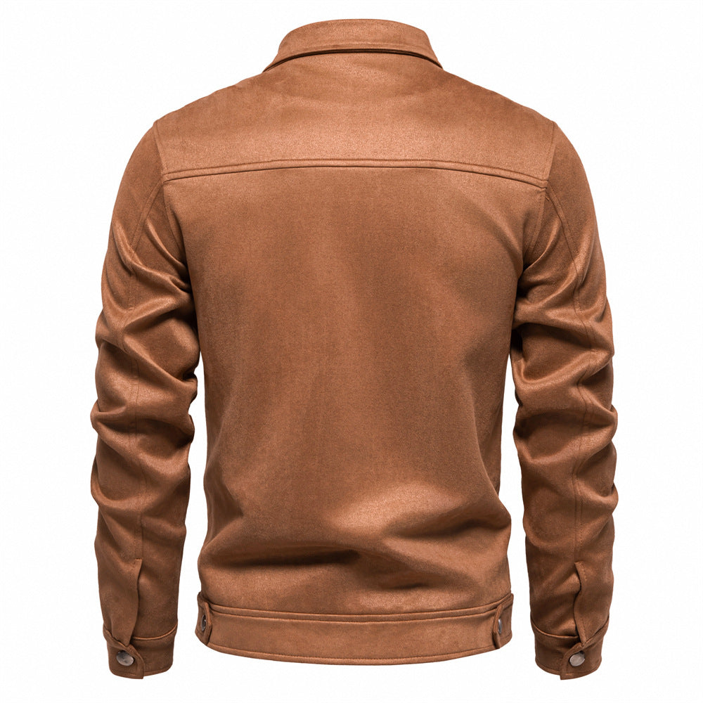 Mens Suede Lapel Jacket