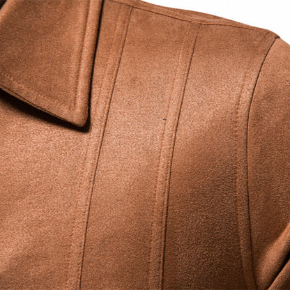 Mens Suede Lapel Jacket