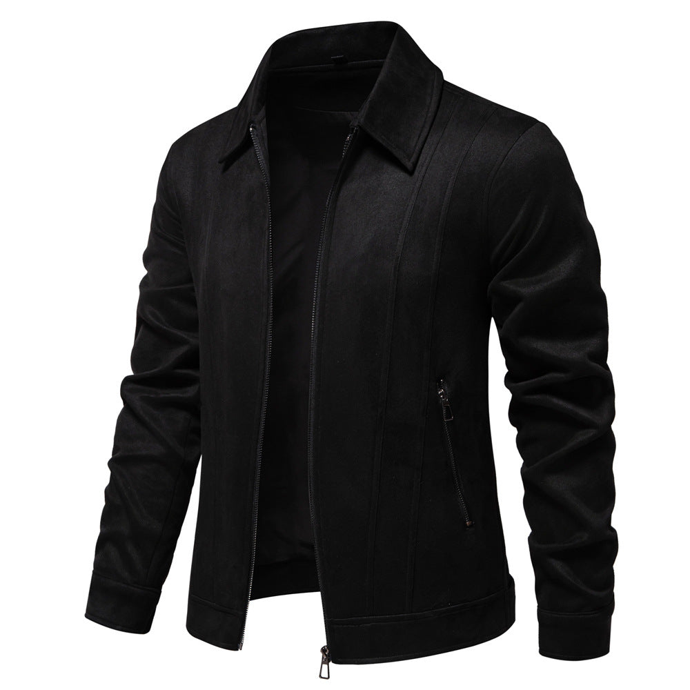 Mens Suede Lapel Jacket