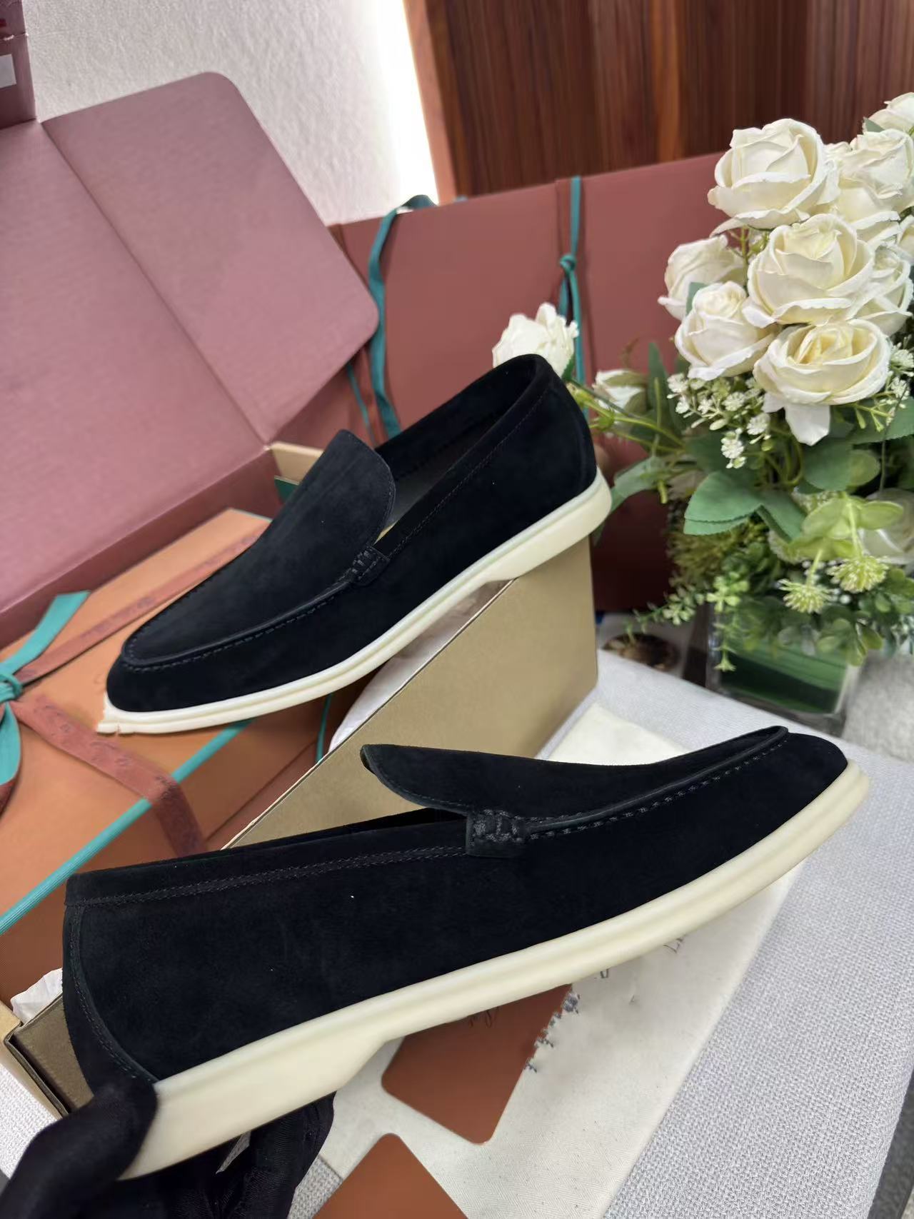 Mens Suede Slip-On Loafers