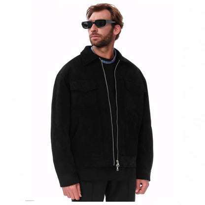 Mens Suede Zip Pocket Jacket