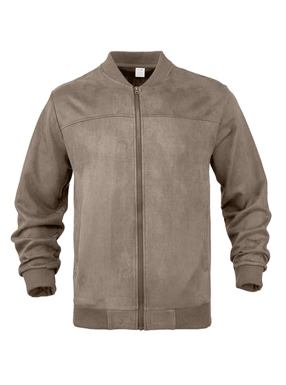 Mens Suede Zip Up Flight Jacket