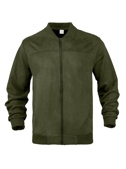 Mens Suede Zip Up Flight Jacket