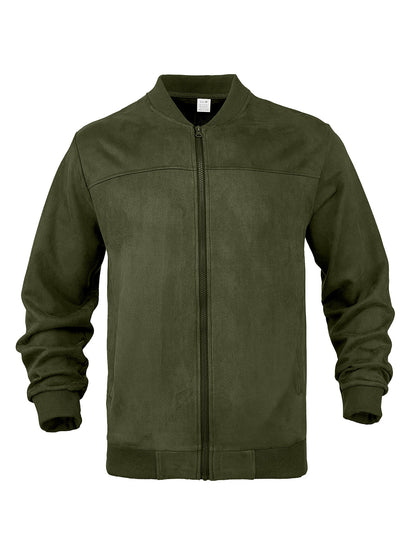 Mens Suede Zip Up Flight Jacket