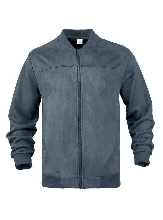 Mens Suede Zip Up Flight Jacket