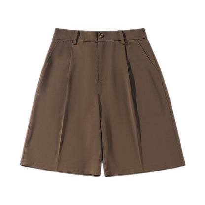 Mens Suit Shorts Comfortable Draped Trousers