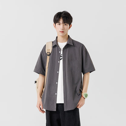 Mens Summer Ice Silk Shirt Jacket