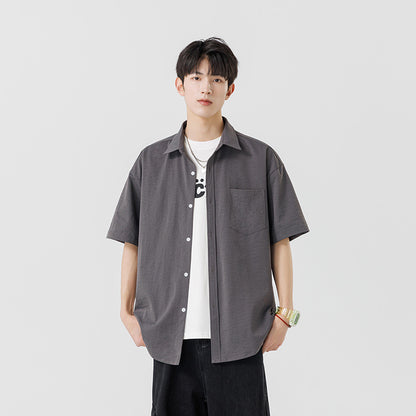 Mens Summer Ice Silk Shirt Jacket