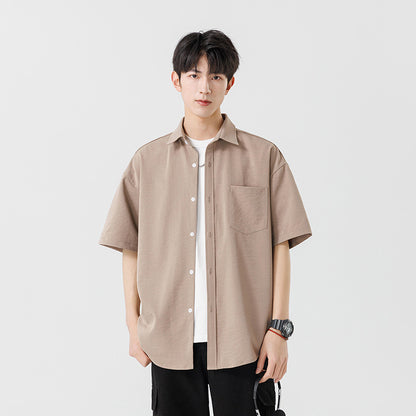 Mens Summer Ice Silk Shirt Jacket