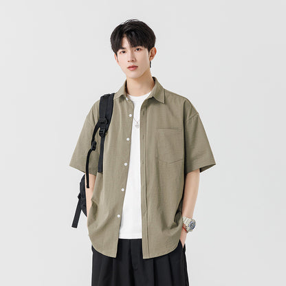 Mens Summer Ice Silk Shirt Jacket