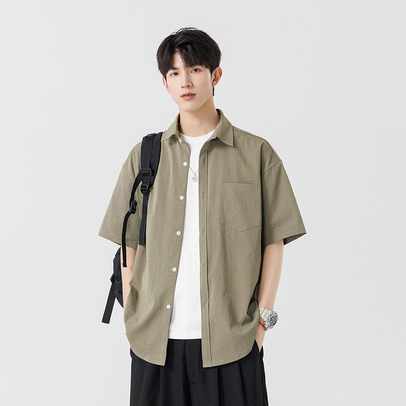 Mens Summer Ice Silk Shirt Jacket