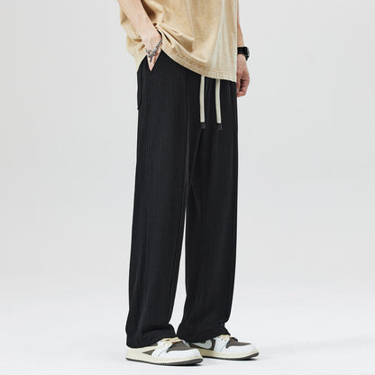 Mens Summer Pleated Casual Pants
