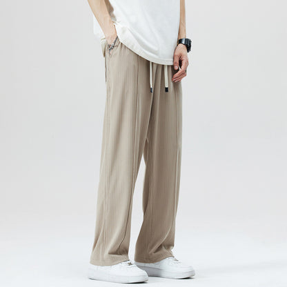 Mens Summer Pleated Casual Pants