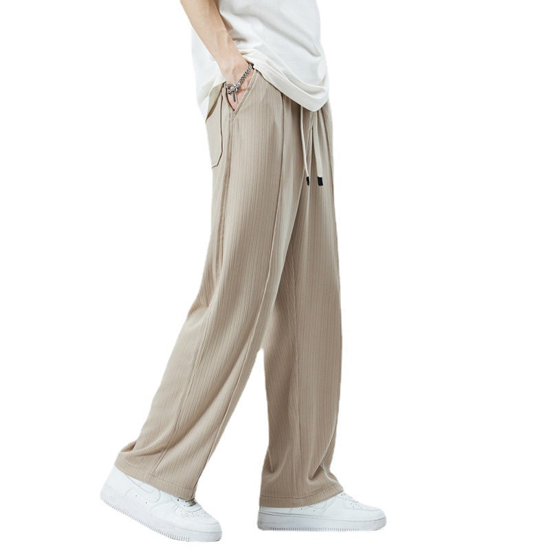Mens Summer Pleated Casual Pants