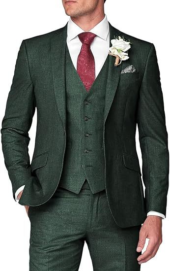 Mens Three-Piece Slim Fit Suit for Business and Wedding