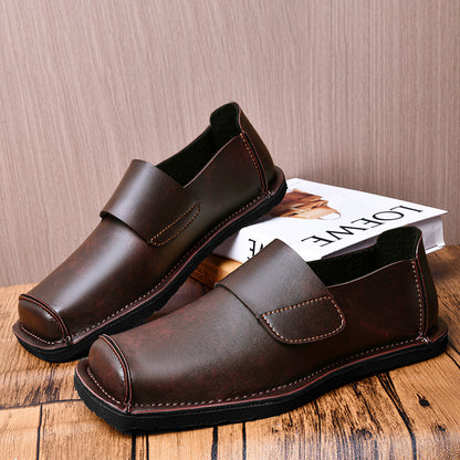 Mens Velcro Casual Leather Shoes