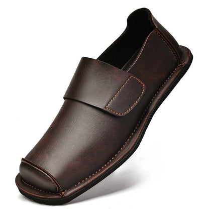 Mens Velcro Casual Leather Shoes