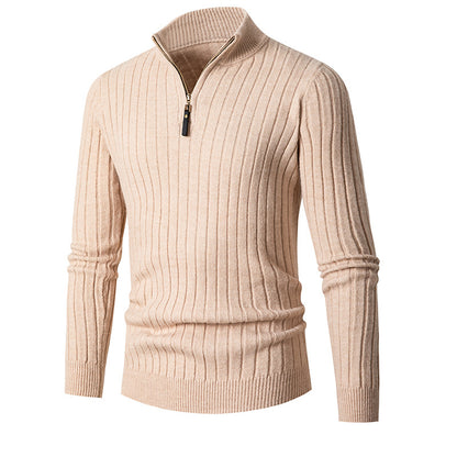 Mens Vertical Striped Wool Blend Cardigan