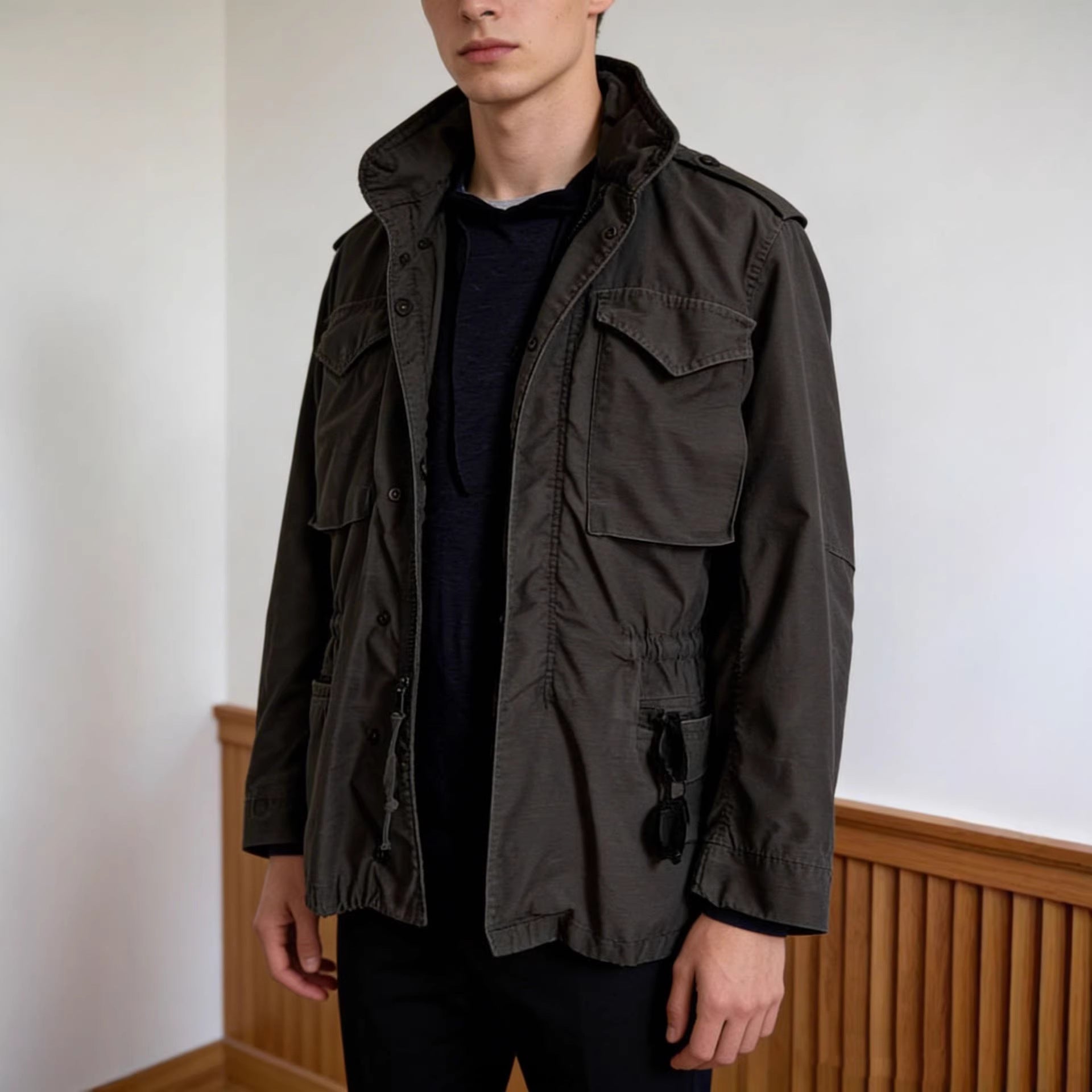 Mens Vintage Lapel Workwear Coat