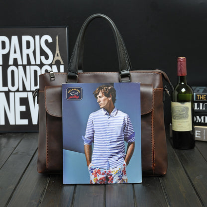 Mens Vintage PU Leather Briefcase