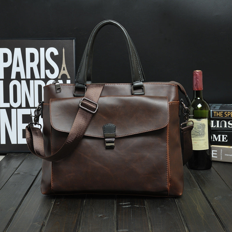 Mens Vintage PU Leather Briefcase