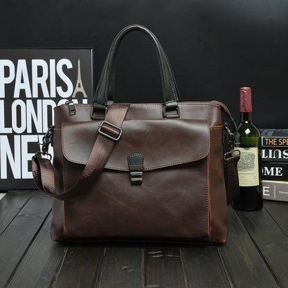 Mens Vintage PU Leather Briefcase