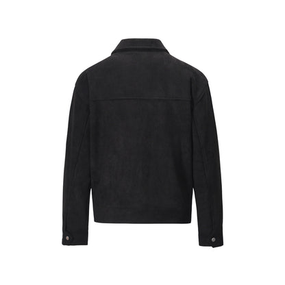 Mens Vintage Suede Lapel Casual Jacket