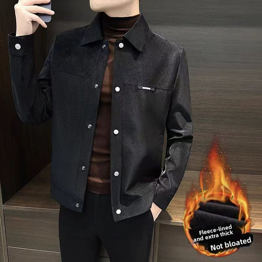 Mens Vintage Suede Lapel Jacket