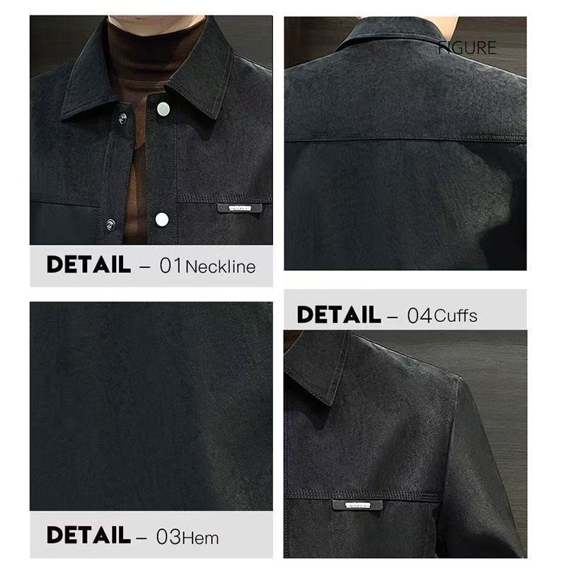 Mens Vintage Suede Lapel Jacket