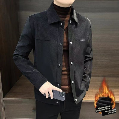 Mens Vintage Suede Lapel Jacket