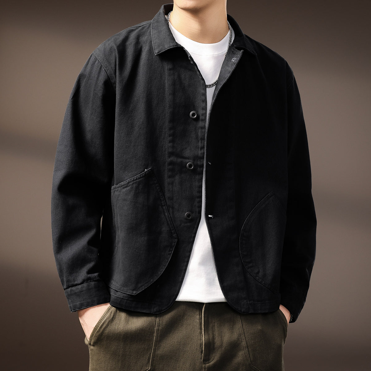 Mens Vintage Workwear Shirt Jacket