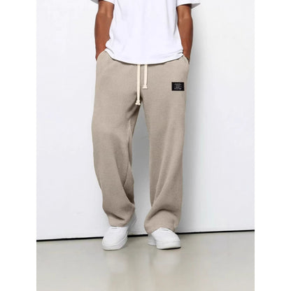 Mens Waffle Drawstring Casual Pants