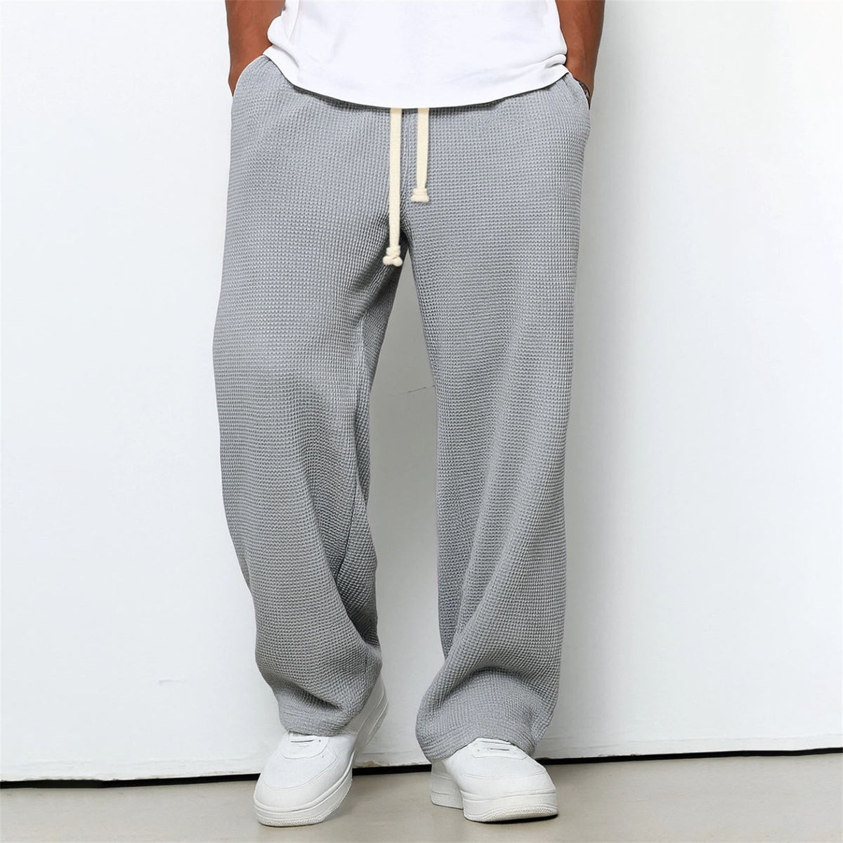 Mens Waffle Texture Casual Sport Pants