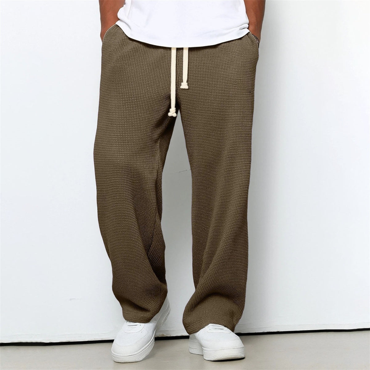 Mens Waffle Texture Casual Sport Pants