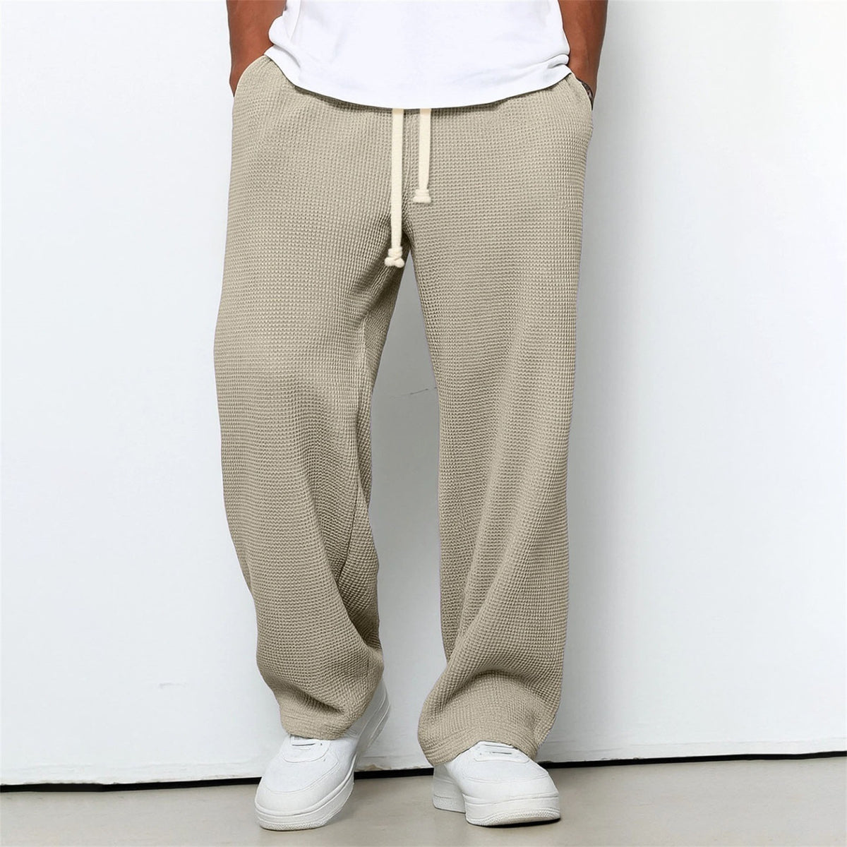 Mens Waffle Texture Casual Sport Pants