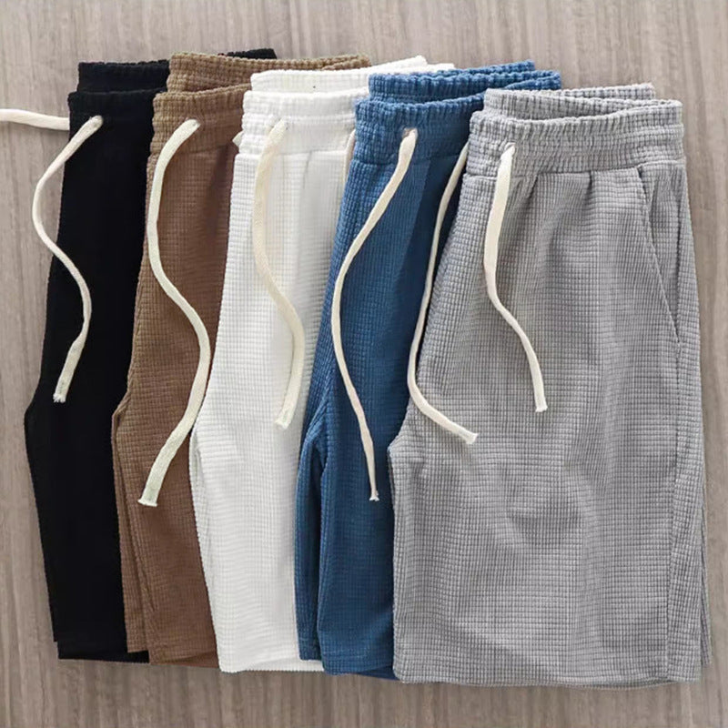 Mens Waffle Texture Sports Shorts