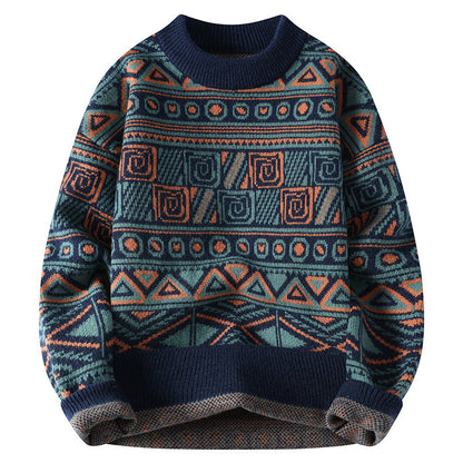 Mens Warm Knitted Pullover Sweater