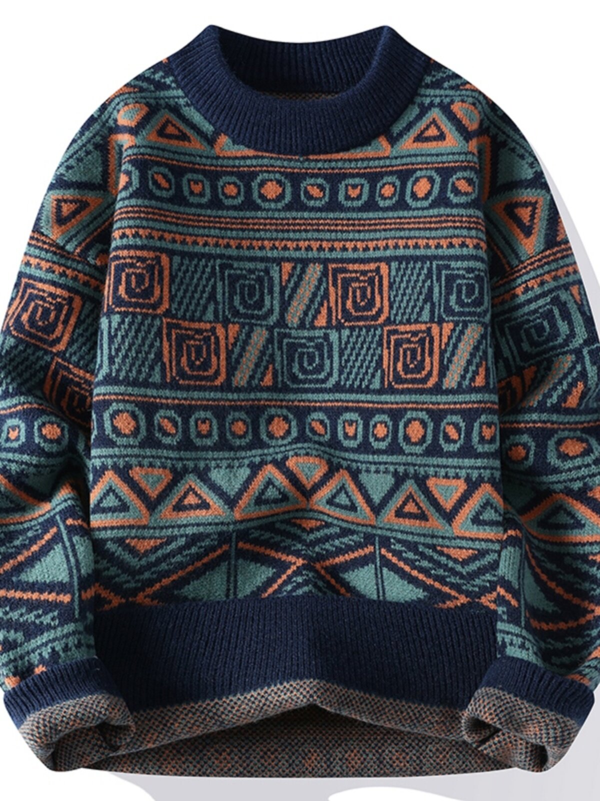 Mens Warm Knitted Pullover Sweater