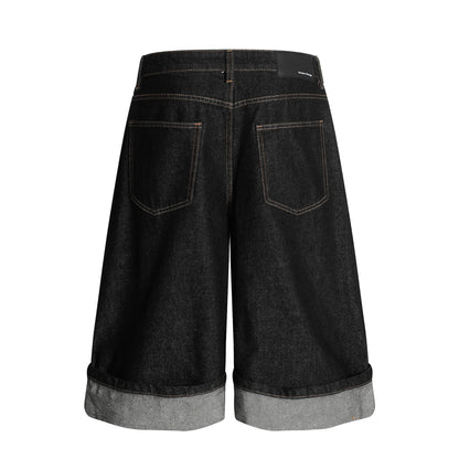 Mens Washed Black Cropped Jeans