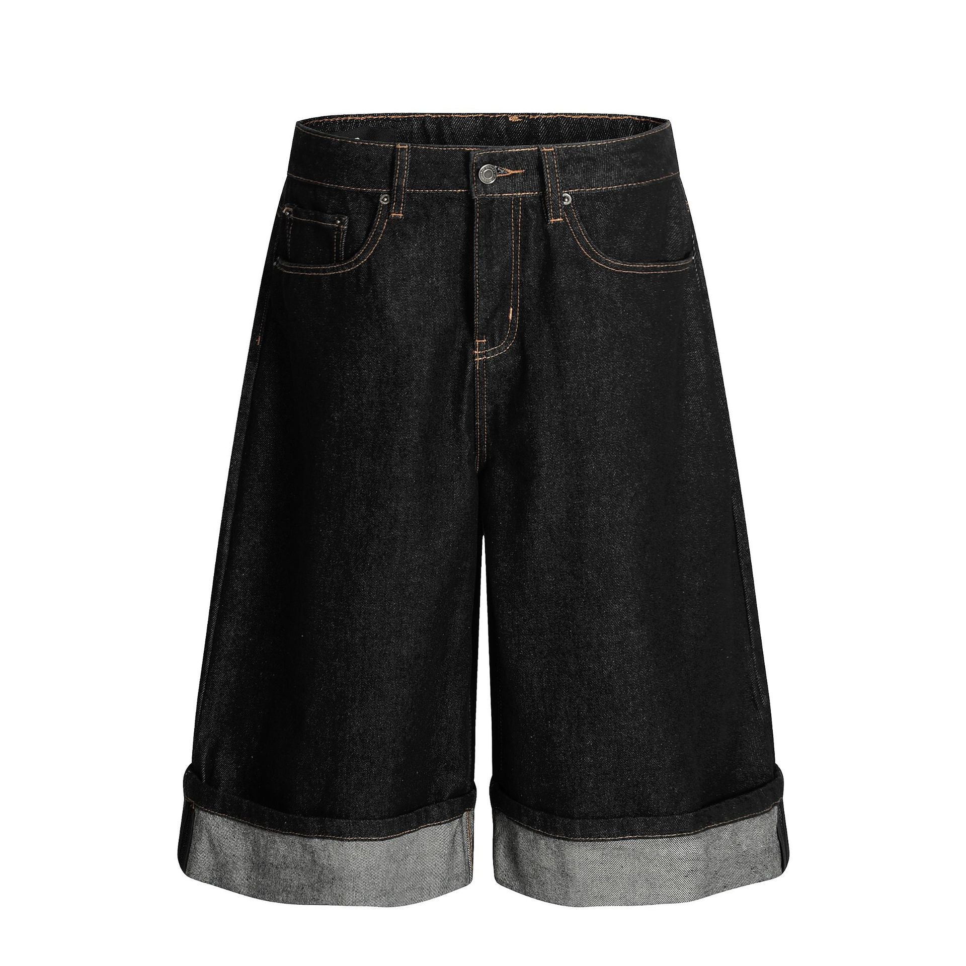 Mens Washed Black Cropped Jeans