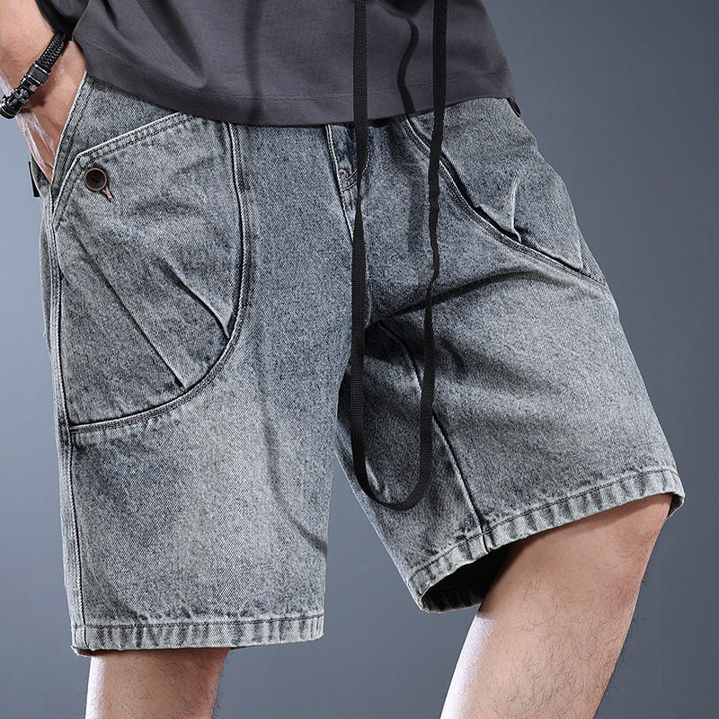 Mens Washed Denim Workwear Shorts